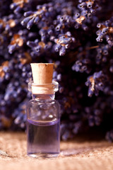 Obraz na płótnie Canvas lavender flower with liquid homeopathic fragrance
