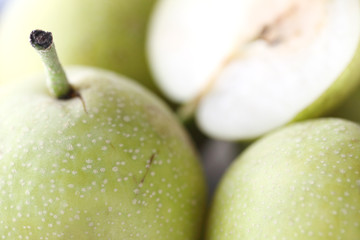 close up fresh pears