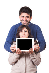 Happy Young Couple with Tablet PC