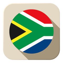 South Africa Flag Button Icon Modern