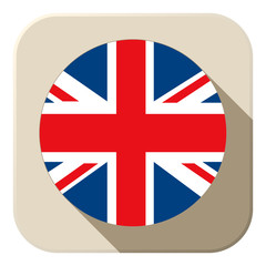 Obraz premium UK Flag Button Icon Modern