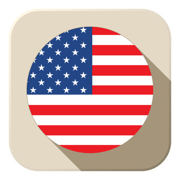 USA Flag Button Icon Modern