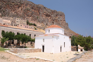 Grèce - Péloponnèse, Monenvasia - Eglise Orthodoxe