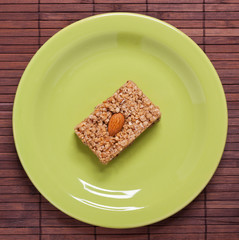 Slice of almond  cake.
