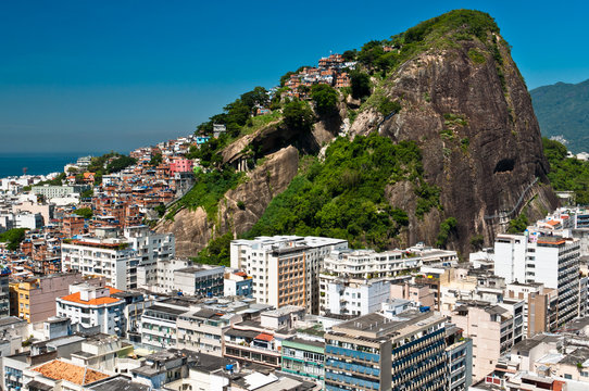 Aerial view of Copacabana district in Rio de Janeiro, Brazil