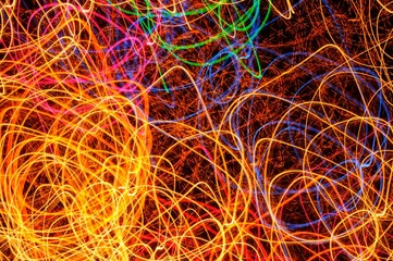 Abstract Multicolored Glowing Shapes as Background