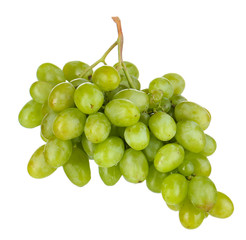 Ripe green grapes isolated on white