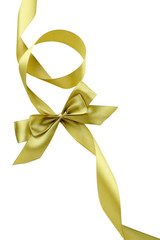 Color gift satin ribbon bow, isolated on white