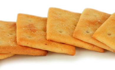 Fototapeta premium Delicious crackers isolated on white