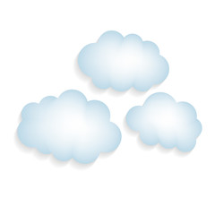 Illustration of clouds isolated on white background