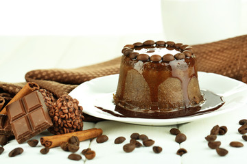 Yummy chocolate cake close-up