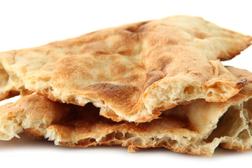 Pita breads isolated on white