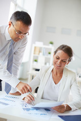 Obraz premium Explaining document