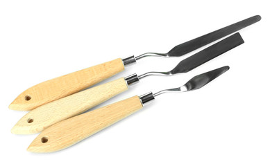 Painting palette knifes isolated on a white