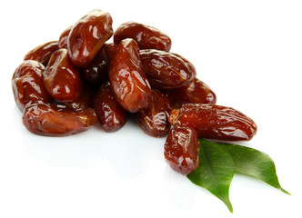 Dried dates isolated on white
