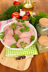 Raw turkey meat close up