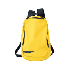 Yellow backpack isolated with path