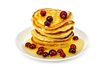 Flapjacks with cranberry and honey