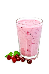 Milk cocktail with cranberries
