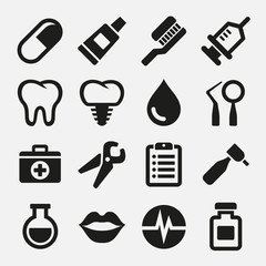 Dental icons set