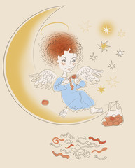 Angel with mandarins