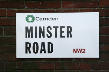 minster road nw2 street sign a famous london Address
