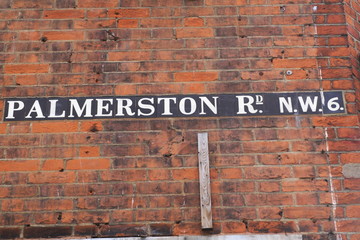 Palmerston road street sign a famous London Address