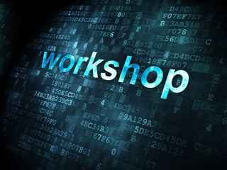 Obraz premium Education concept: Workshop on digital background