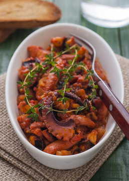 Cooked octopus