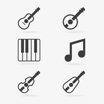 Vector musical instrument icons