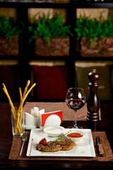 Food in the restaurant