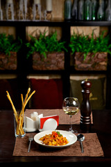 Food in the restaurant