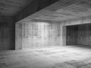 Empty abstract dark concrete room interior. 3d illustration