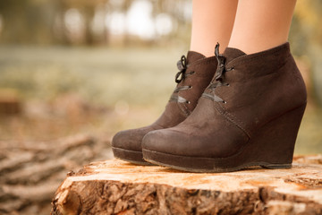 boots on stump