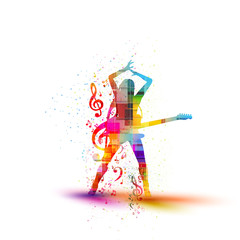 musical silhouette design, easy all editable