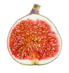 Figs. Ripe Fruit. Half on white background