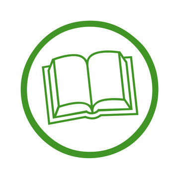 iws22 IconWebsiteSimple iws - english: green icon circle web symbol - book - German: Aufgeschlagenes Buch Zeichen in gr&uuml;n - g93