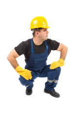 Fototapeta premium worker isolated in white