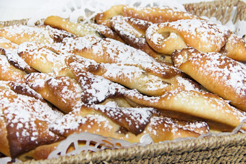 Crescents rolls with sugar powder