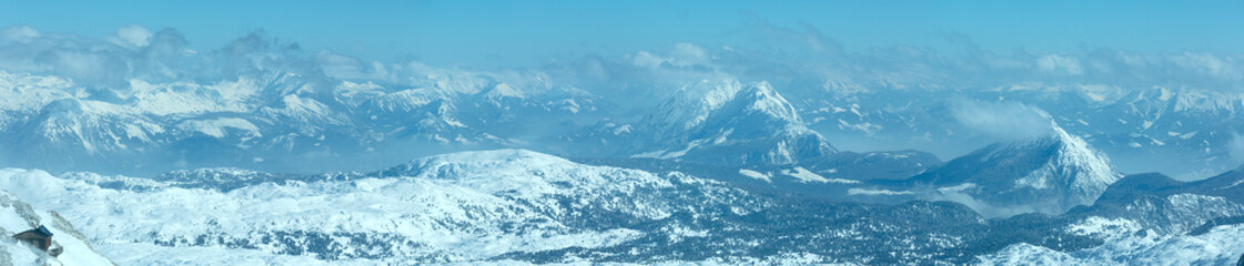 Fototapeta na wymiar Winter Dachstein mountain massif panorama.