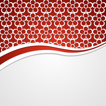background with a red header