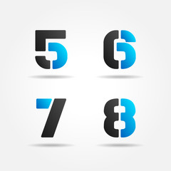 5678 3d blue stencil numbers