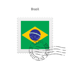 Brazil Flag Postage Stamp.