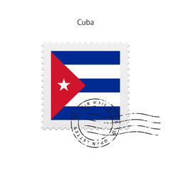 Cuba Flag Postage Stamp.