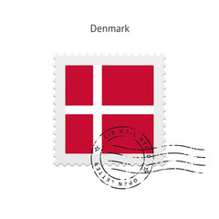 Denmark Flag Postage Stamp.