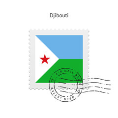 Djibouti Flag Postage Stamp.