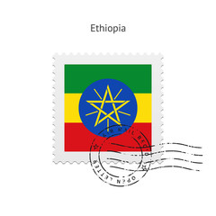Ethiopia Flag Postage Stamp.