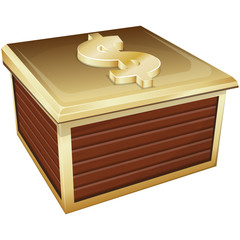 gold box with dollar sign on the cover