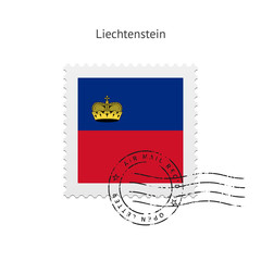Liechtenstein Flag Postage Stamp.