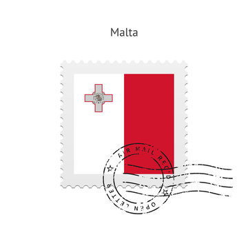 Malta Flag Postage Stamp.